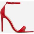 Trey Pointed Barely There Heel In Red Patent, Red