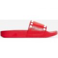 Tyga Studded Detail Slider In Red Rubber, Red