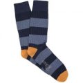 Corgi Ruby Stripe Socks – Navy/Denim – Large