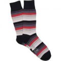 Corgi Seven Colour Stripe Socks – Black/Grey – Large