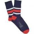 Corgi Sports Stripe Socks – Navy/Red – Large