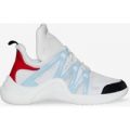 Nikki Wave Sole Trainer In White and Blue, White