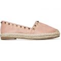 Victory Studded Espadrille In Pink Faux Suede, Pink
