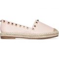Victory Studded Espadrille In Pink Faux Leather, Pink