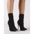Yaya Pointed Ankle Boots, Black