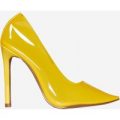 Virginia Perspex Court Heel In Yellow Patent, Yellow