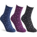 Cosyfeet Women’s Cotton-rich Seam-free Patterned Socks – Dark Colour Pack S
