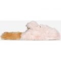 Yona Furry Flat Mule In Pink Faux Fur, Pink