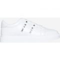 Dexter Studded Detail Trainer In White Faux Leather, White